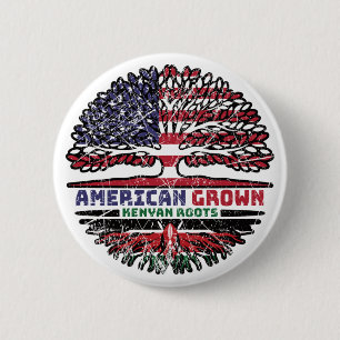 Kenyan Kenya US American USA United States Tree 6 Cm Round Badge