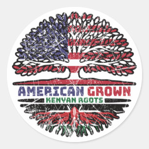 Kenyan Kenya US American USA United States Tree Classic Round Sticker
