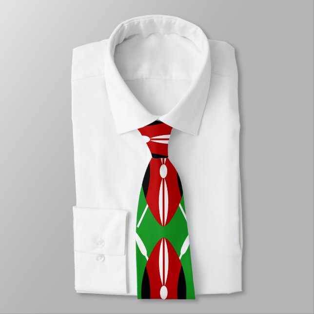 Kenyan Maasai Shield Tie (Tied)