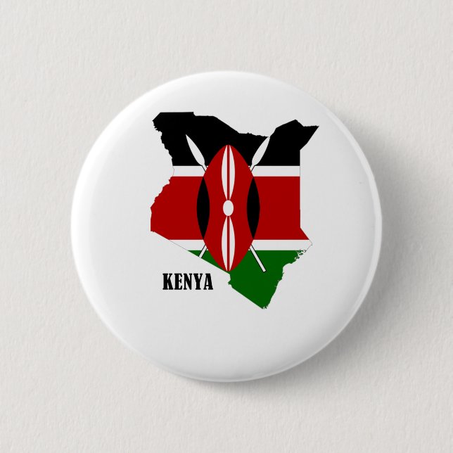 Kenyan Map and Flag 6 Cm Round Badge (Front)
