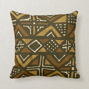 Kenyan Mud Cloth Pattern Pillow