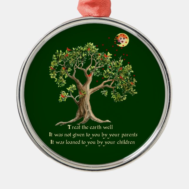 Kenyan Nature Proverb Metal Tree Decoration (Front)
