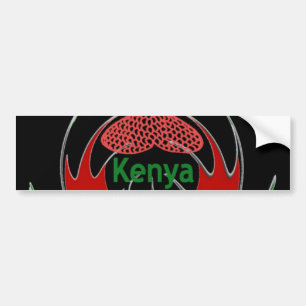 Kenyan Shield Design: Butterfly Flag.  Bumper Sticker