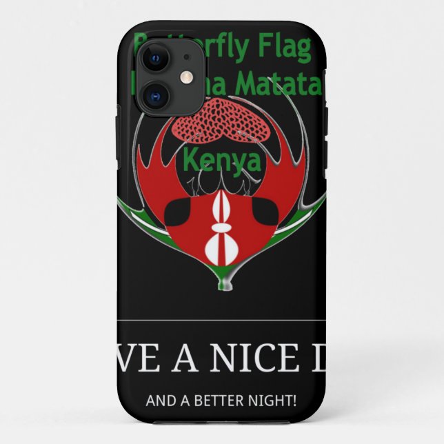 Kenyan Shield Design: Butterfly Flag.  Case-Mate iPhone Case (Back)