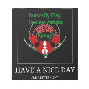 Kenyan Shield Design: Butterfly Flag. Notepad