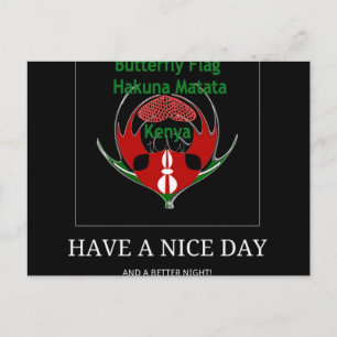 Kenyan Shield Design: Butterfly Flag. Postcard