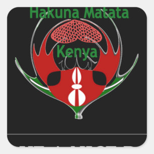 Kenyan Shield Design: Butterfly Flag. Square Sticker