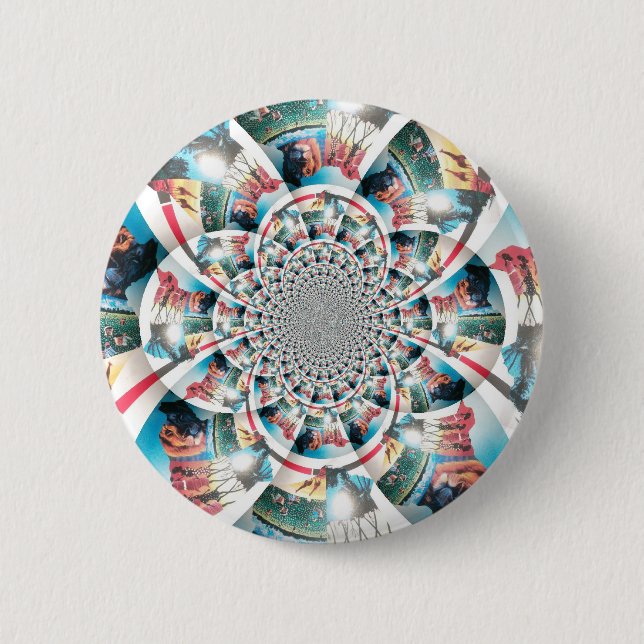 Kenyan Tapestry Kaleidoscope Art Print 6 Cm Round Badge (Front)