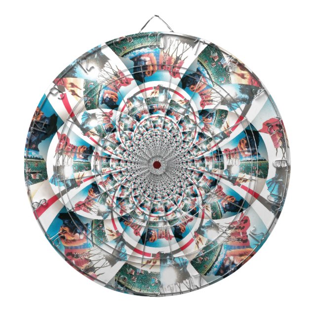 Kenyan Tapestry Kaleidoscope Art Print Dartboard (Front)