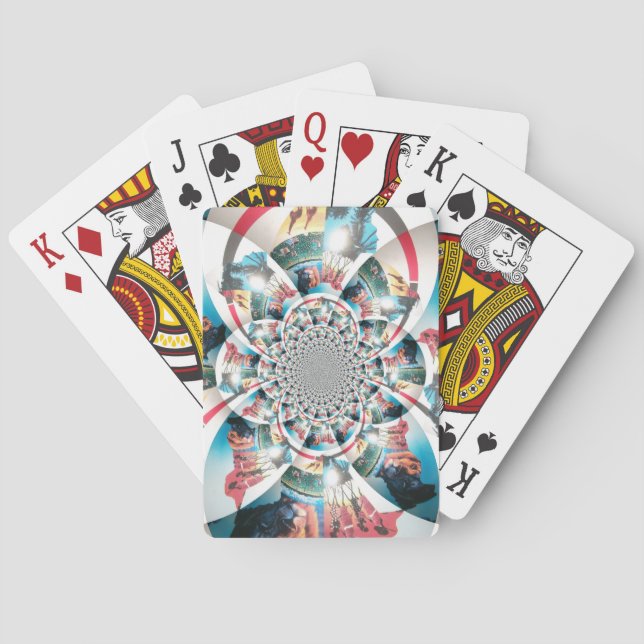 Kenyan Tapestry Kaleidoscope Art Print Playing Cards (Back)