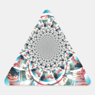 Kenyan Tapestry Kaleidoscope Art Print Triangle Sticker