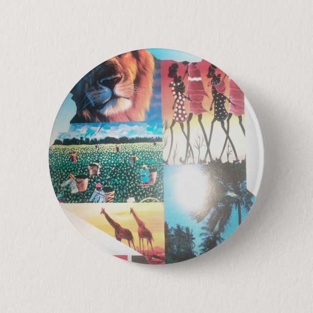 Kenyan Tapestry: Wildlife, Culture & Coastal Beach 6 Cm Round Badge (Front)