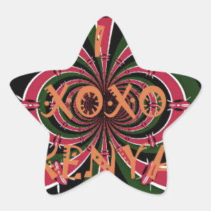 Kenyan Travel Gift – Hugs & Kisses Design Star Sticker