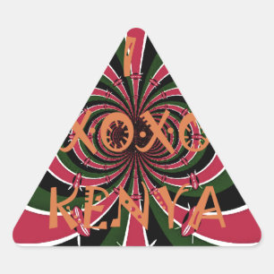 Kenyan Travel Gift – Hugs & Kisses Design Triangle Sticker