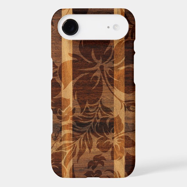 Keokea Beach Faux Wood Surfboard Case-Mate iPhone Case (Back)