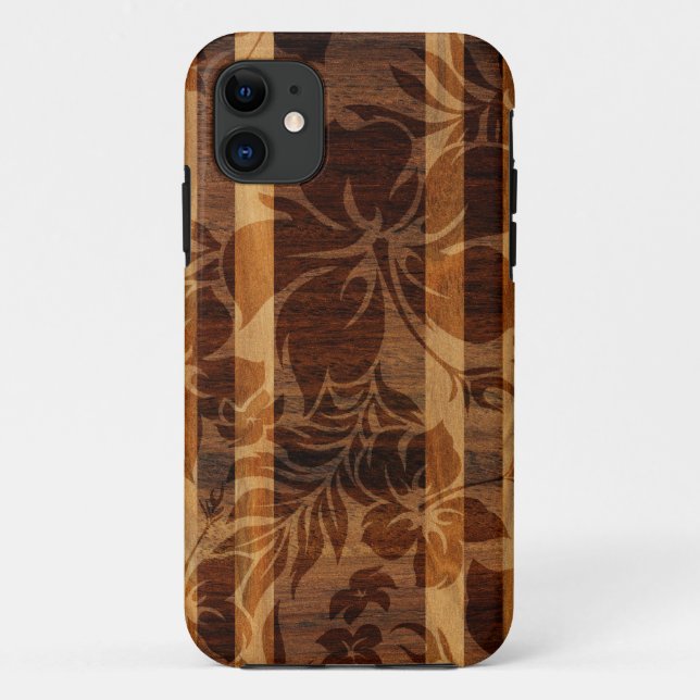 Keokea Beach Faux Wood Surfboard iPhone 5 Cases (Back)