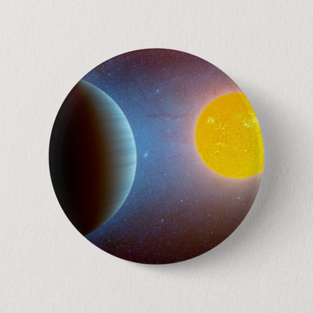 Kepler-10 Star System. 6 Cm Round Badge (Front)