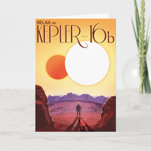 Kepler-16b: Binary Solar Sunset Fine Art Space Card