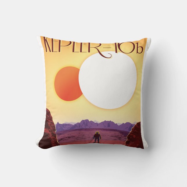 Kepler-16b: Binary Solar Sunset Fine Art Space Cushion (Front)