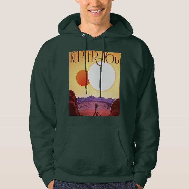 Kepler-16b: Binary Solar Sunset Fine Art Space Hoodie (Front)