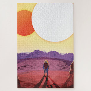 Kepler-16b: Binary Solar Sunset Fine Art Space Jigsaw Puzzle
