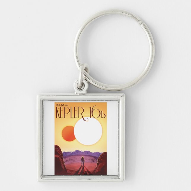 Kepler-16b: Binary Solar Sunset Fine Art Space Key Ring (Front)