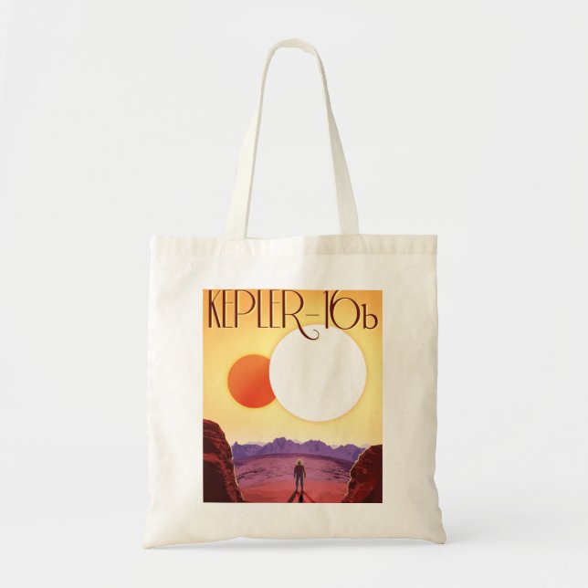 Kepler-16b: Binary Solar Sunset Fine Art Space Tote Bag (Front)