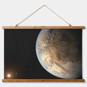 Kepler-186f Orbiting A Distant Star. Hanging Tapestry