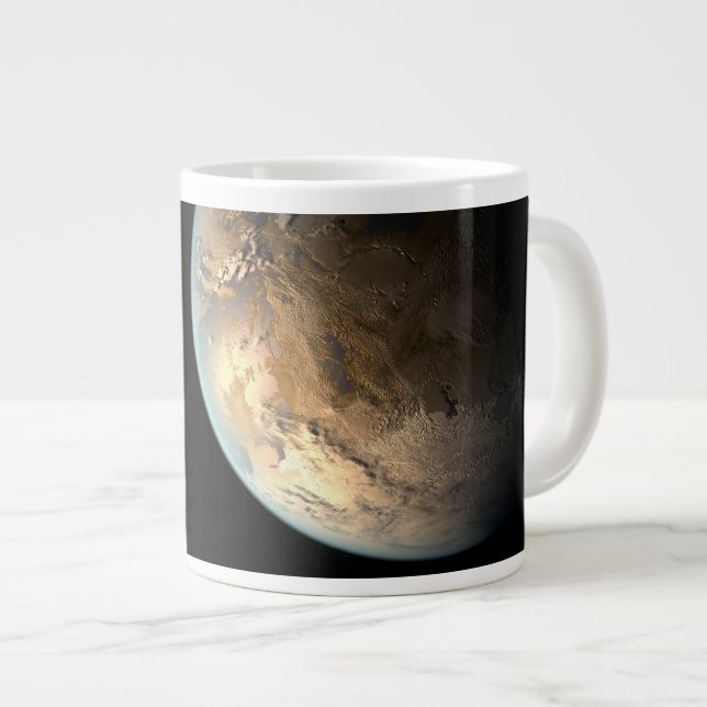 Kepler-186f Orbiting A Distant Star. Large Coffee Mug (Front Right)