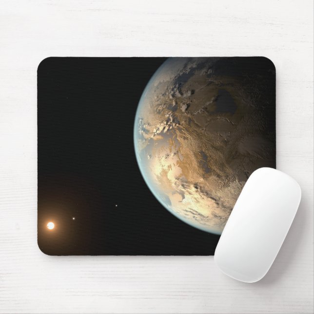 Kepler-186f Orbiting A Distant Star. Mouse Mat (With Mouse)