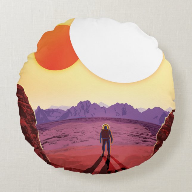 Kepler Space Travel Destination Planet Adventure Round Cushion (Front)