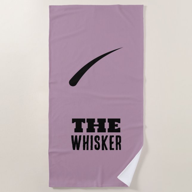 Kept Off Black Flat Clear Whisker Beach Towel (Front)
