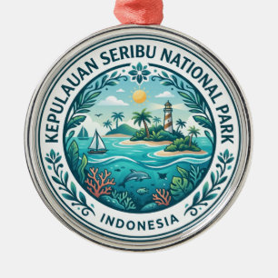 Kepulauan Seribu National Park Indonesia Metal Tree Decoration