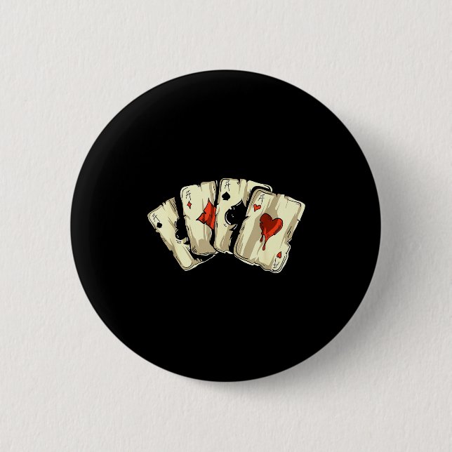 Ker Player Texas Holdem - Card Game Ker  6 Cm Round Badge (Front)
