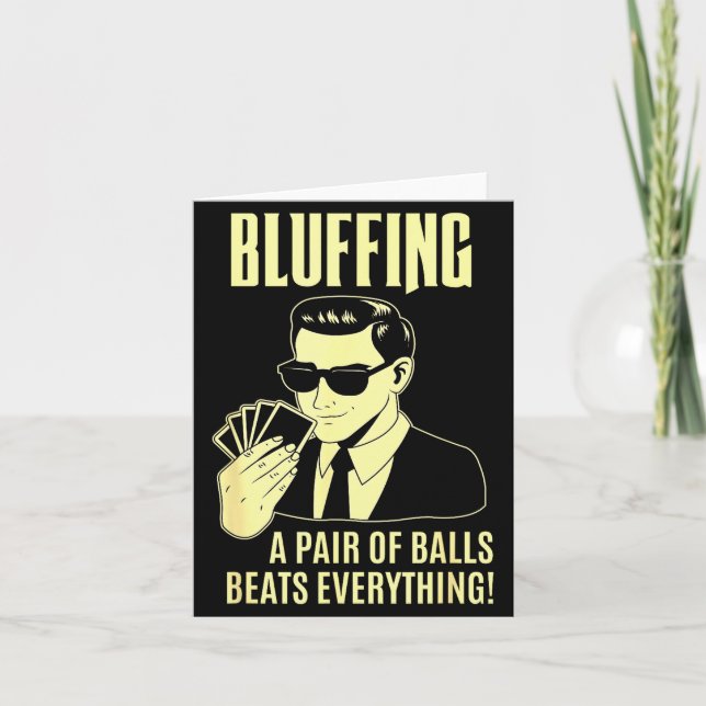 Ker Player Texas Hold'em Night - Bluffing Funny Ke Card (Front)