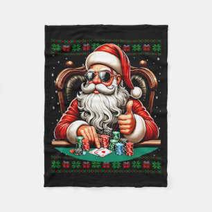 Ker Santa Ker Player Ugly Christmas Sweater  Fleece Blanket