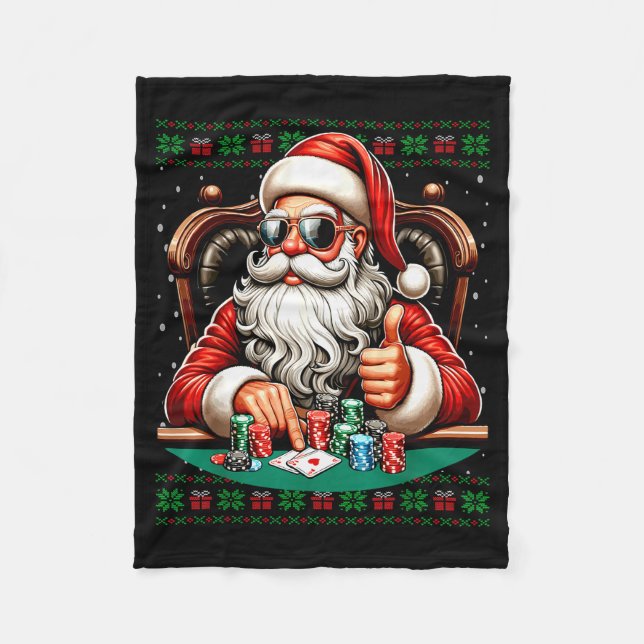 Ker Santa Ker Player Ugly Christmas Sweater  Fleece Blanket (Front)