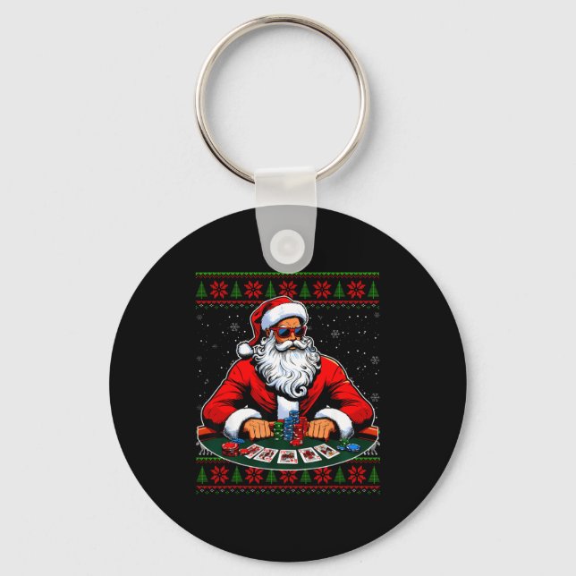 Ker Santa Ker Player Ugly Christmas Sweater Men Wo Key Ring (Front)
