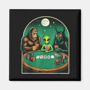 Ker Shirt Men Women Bigfoot Alien Mothman Playing Magnet