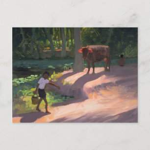 Kerala Backwaters India 1996 Postcard