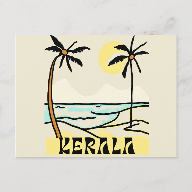 kerala india beach for malayalees holiday postcard (Front)