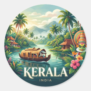 Kerala India Classic Round Sticker