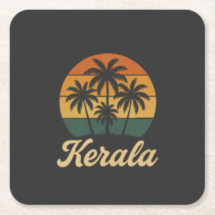 kerala india square paper coaster