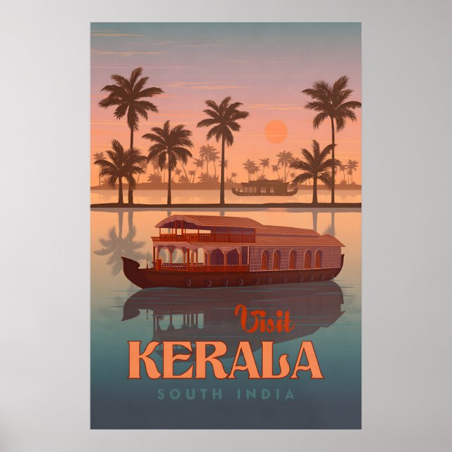 Kerala India Travel Poster (Front)