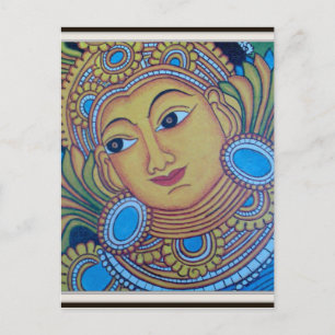 KERALA [INDIA] VINTAGE MURAL POSTCARD