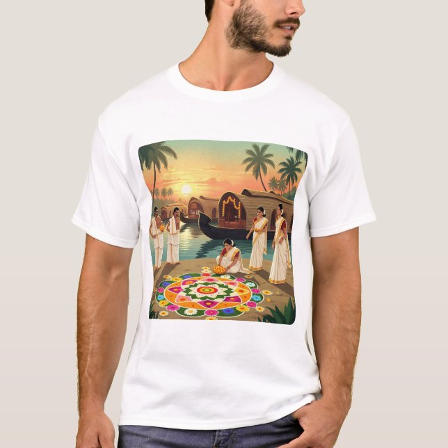 Keralam Nostalgia | Vintage Onam Memories T-Shirt (Front)