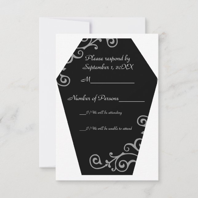Keranda Ebony (Grey) RSVP Card (Front)