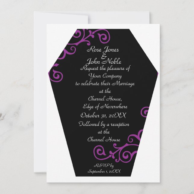 Keranda Ebony (Purple) Wedding Invitation (Front)