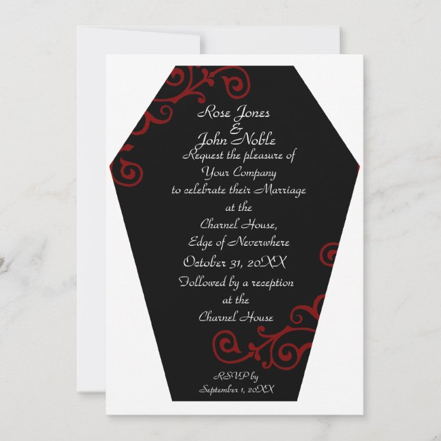 Keranda Ebony (Red) Wedding Invitation (Front)