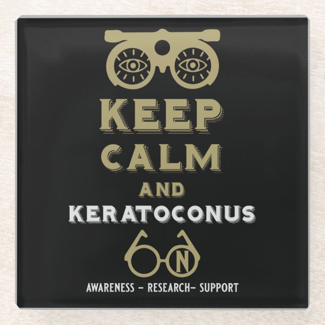 Keratoconus Support And Awareness Glass Coaster (Front)